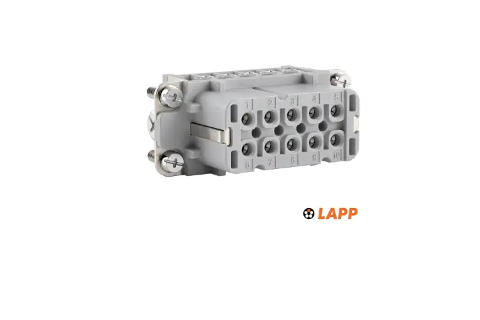 LAPP EPIC® H-A 10 BS Inserto rectangular hembra 10P+T pines (1-10), conexión atornillada con protección de hilo