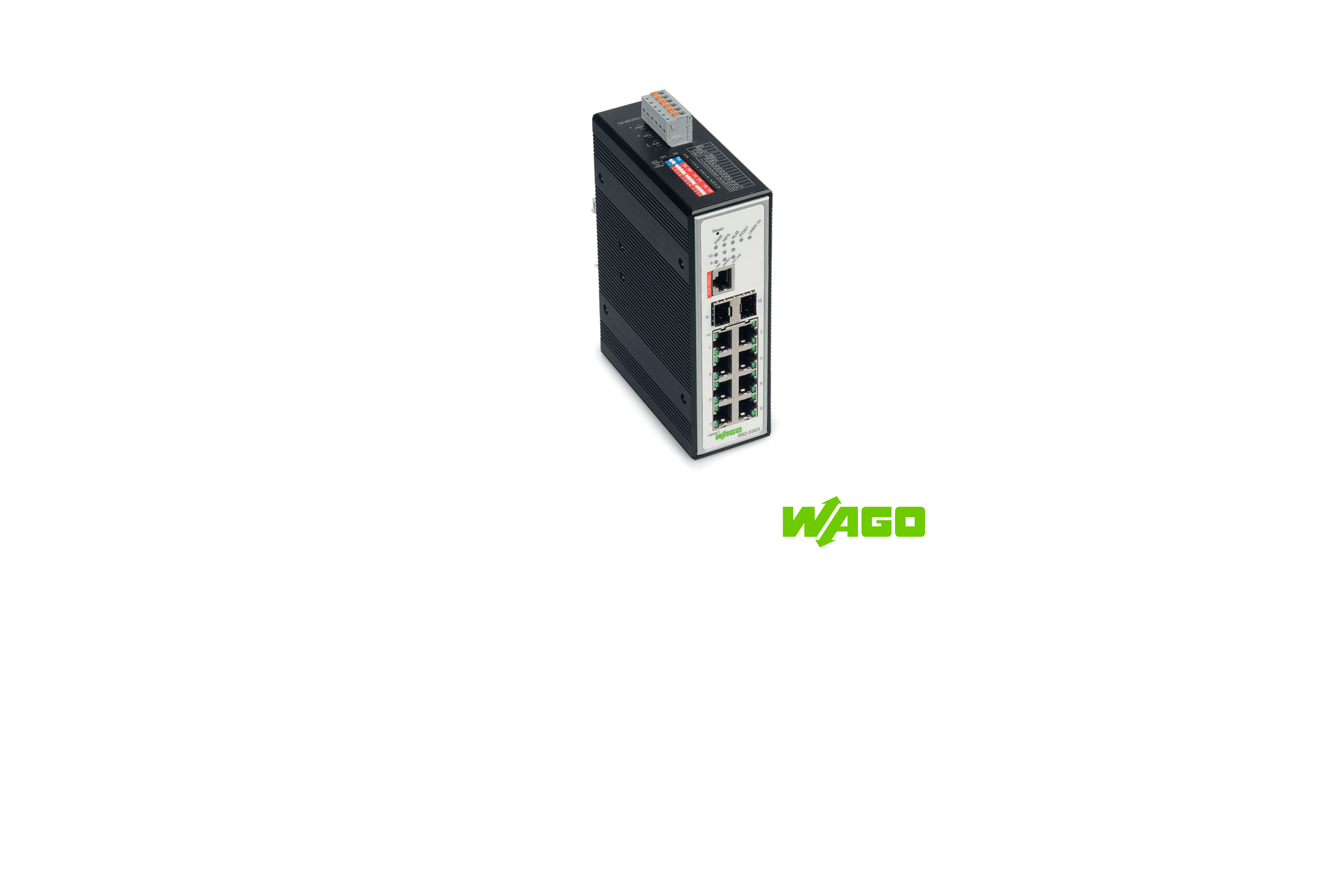 WAGO Switch Industrial Administrable 8 puertos 100Base-TX + 2 puertos Gigabit