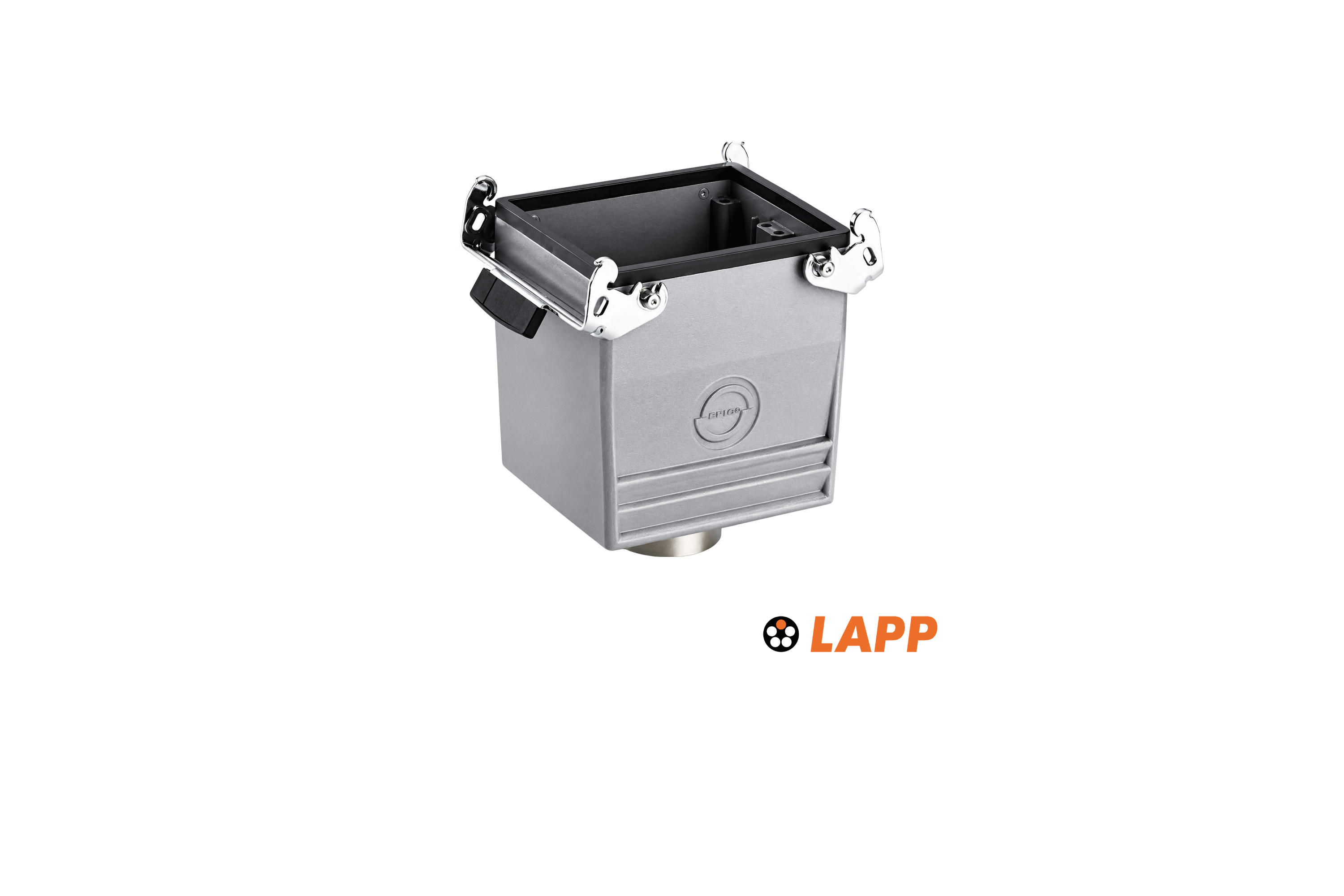 [19139500] LAPP EPIC® H-B 32 TBF M32 Carcasa Adaptadora Volante con enganche, entrada de cable recto M32 sin cuello, palanca doble